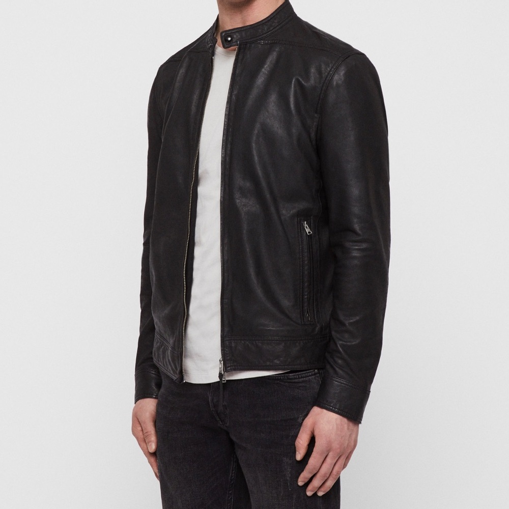 All Saints Men's Colt Leather Bomber Jacket Small